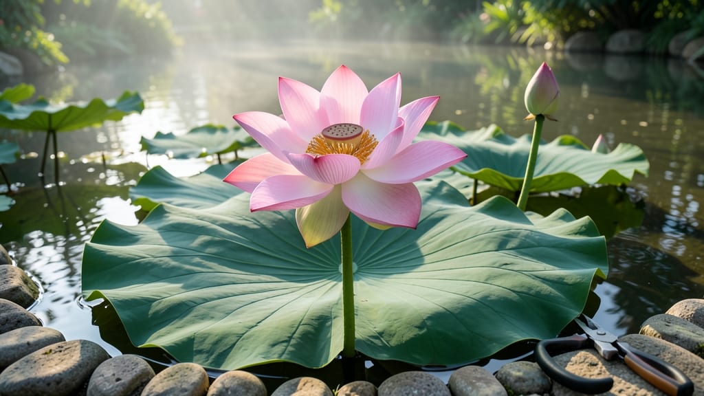 Beautiful Lotus Flower: Sacred Pond Garden Statement With Floating Elegance