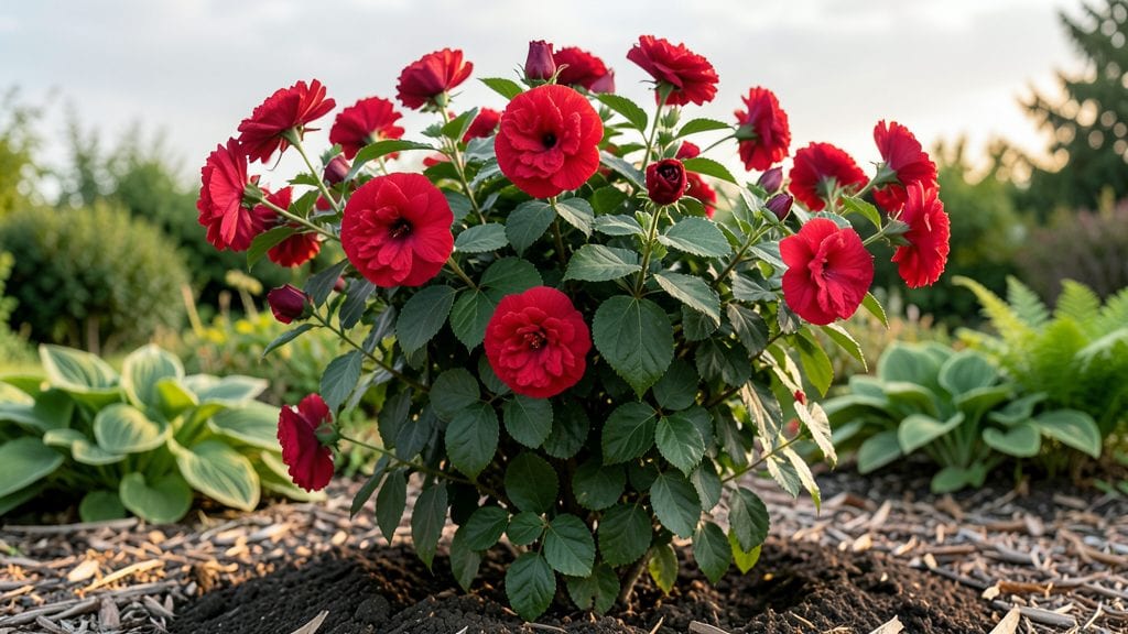 Double Flowering Red Althea: Pacific Northwest's Frost-Proof Year-Round Starburst