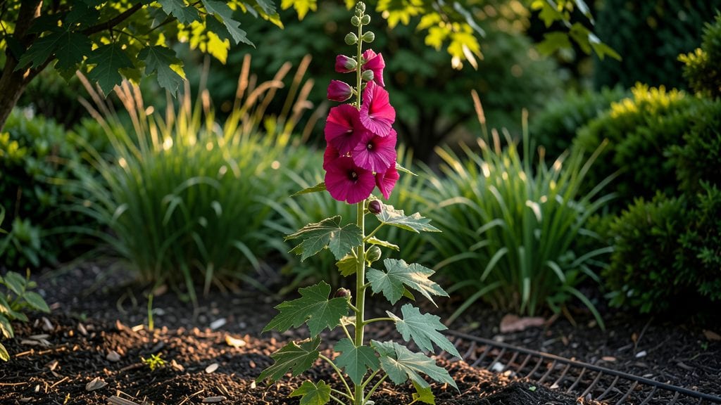 Hollyhock Perennial Flowers: Dramatic Height and Pollinator Haven